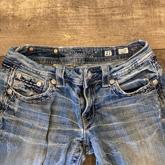 Miss Me Jeans Boot Cut back zipper pockets Size 27 - Picture 6 of 7